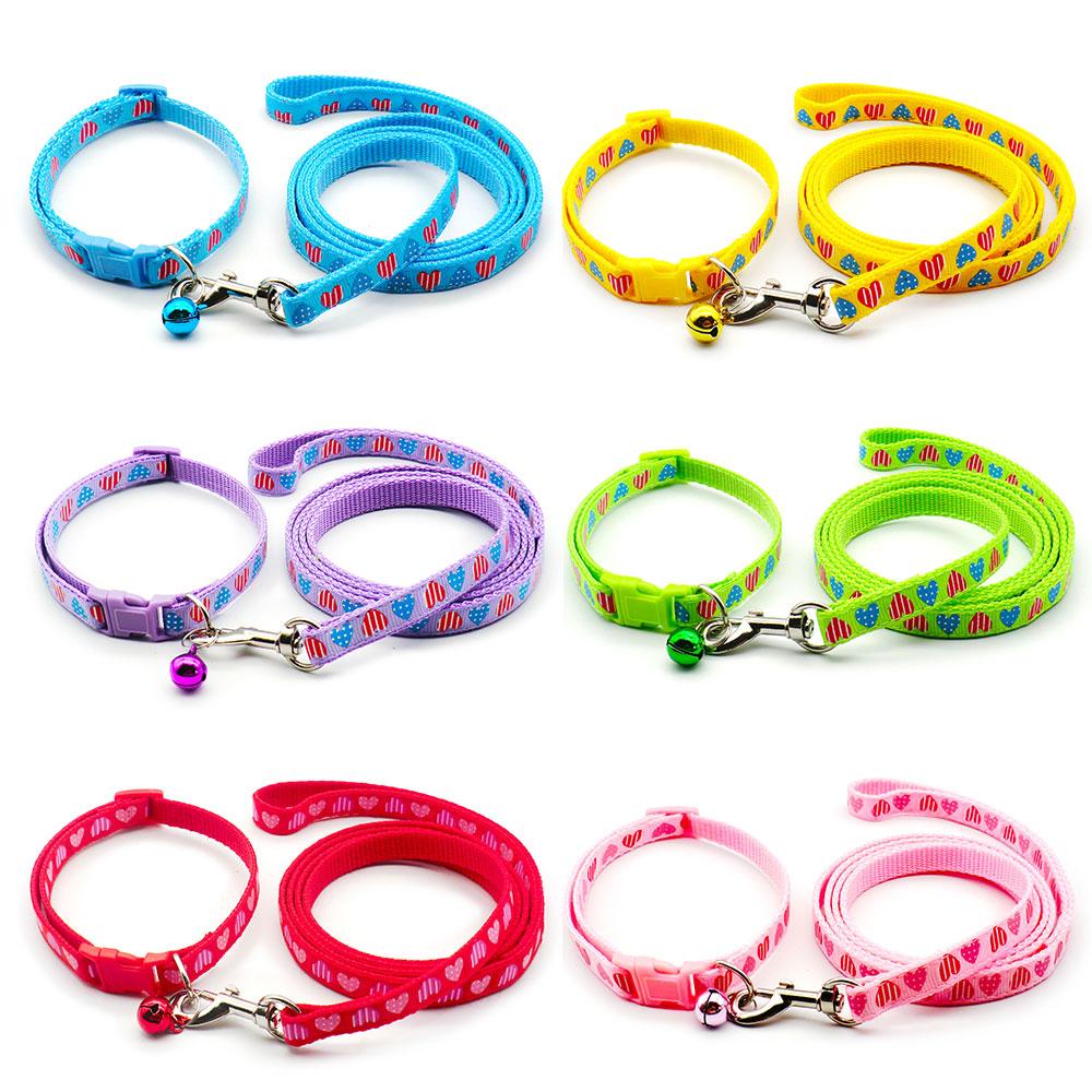 24set Adjustable Reflective Collars With Leash Cat Traction Rope Outdoor Dog Walking Anti-lost Pet Lead Supplies