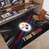 Custom Rug Pittsburgh Steelers Pattern Print Name Text Soft Non‑Slip Floor Carpet for Home Indoor Decoration