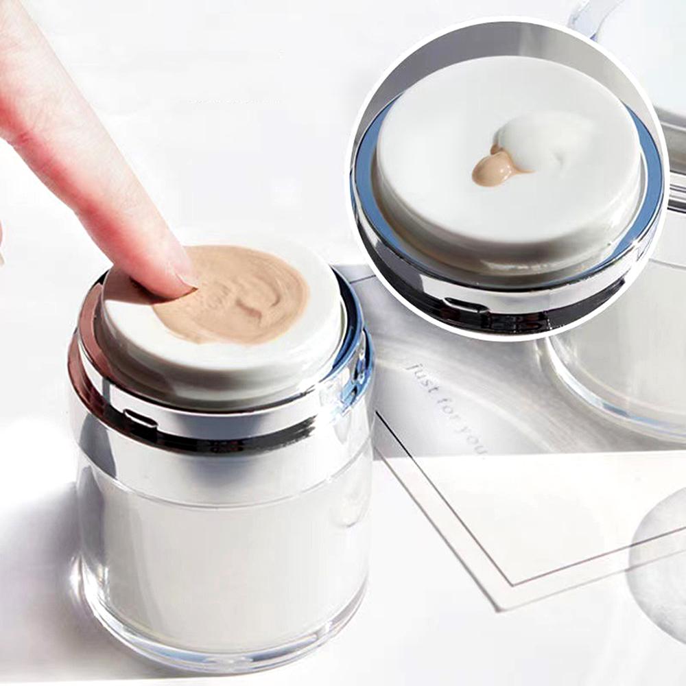 3pcs Travel Split Bottle,Cosmetic Jar Empty Acrylic Cream Cans,Press Cream Jar,Airless Vacuum Refillable Container,Sample Vials