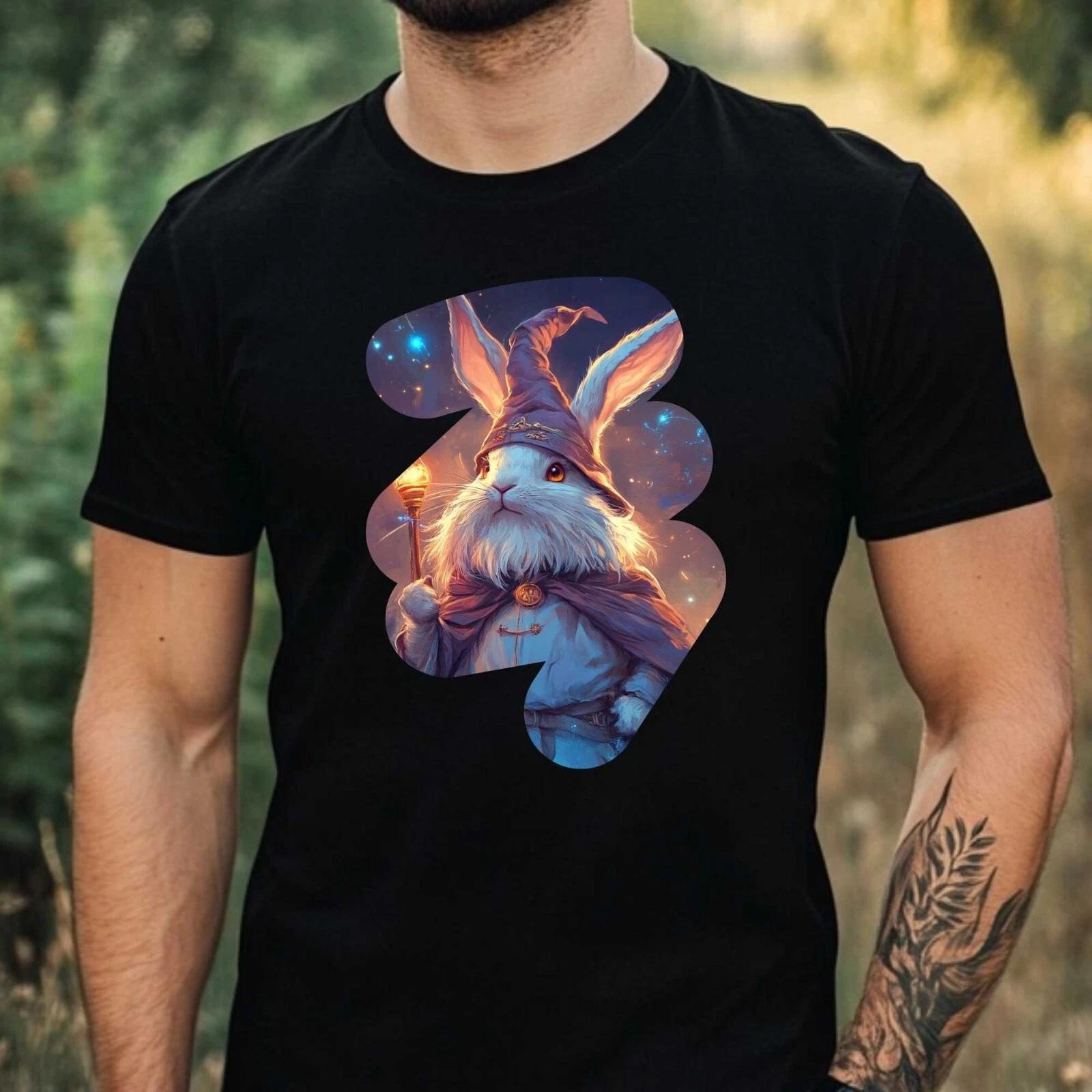T-Shirt Herren Kaninchen Zauberer Motiv Baumwolle Größe XS bis 5XL S