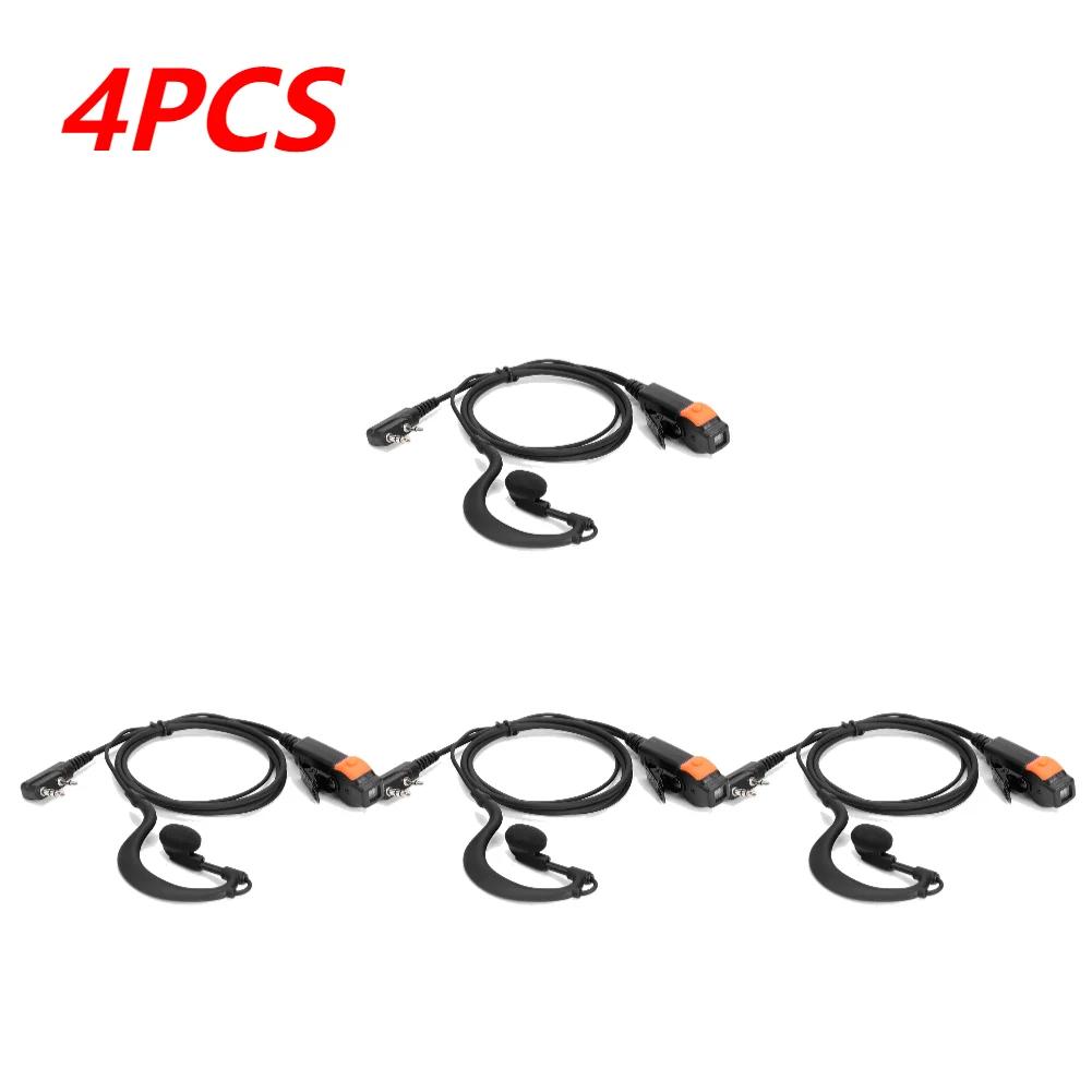 PU Wired Walkie Talkie Headset Earphones K-Plug Earpiece Headset Dual PTT G Type with Microphone for Kenwood Baofeng 888S TYT