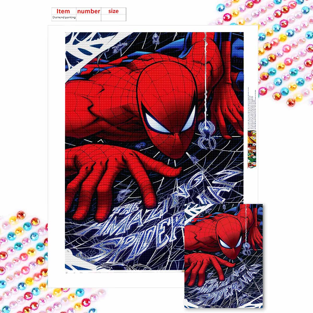 

Полная круглая алмазная живопись Человек-паук, карабкающийся по стене, Искусство, Картина из страз, Мозаика, Сделай сам, 5D вышивка крестом, Украшение для дома Round 20x30cm