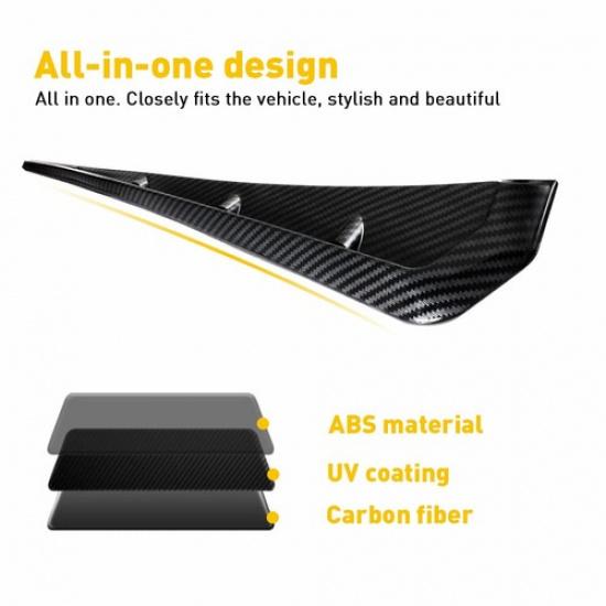 2pcs Carbon Fiber Side Car Fender Vent Air Wing Trim Cover Exterior Accessories