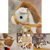 Realistic Horse Plush Toy With Pp Cotton Filling Soft Short Fur Keychain Gift For Girls