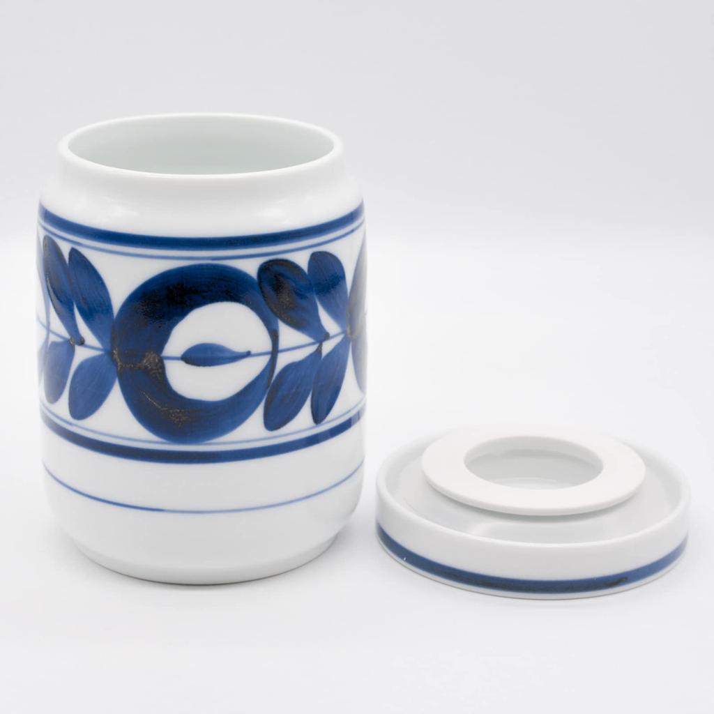 Nishikai Toki Hasami Ware Storage Container Majolica Pattern 73450 (Preservation Pottery) (Large)