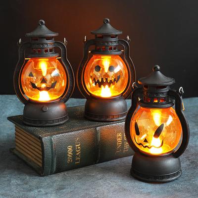 Lampă cu Ulei Retro de Halloween Lampă Mică cu Ulei de Dovleac Portabilă Felinar de Halloween și Aranjament Atmosferă Festivalul Fantomelor