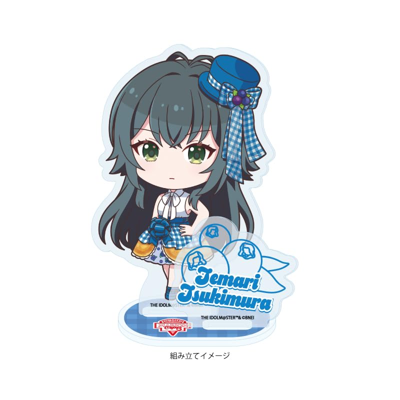 Gakuen Idolmaster 02 Tsukimura Temari Crepe Dress Ver. [Mini Character Illustration] Acrylic Stand Plate