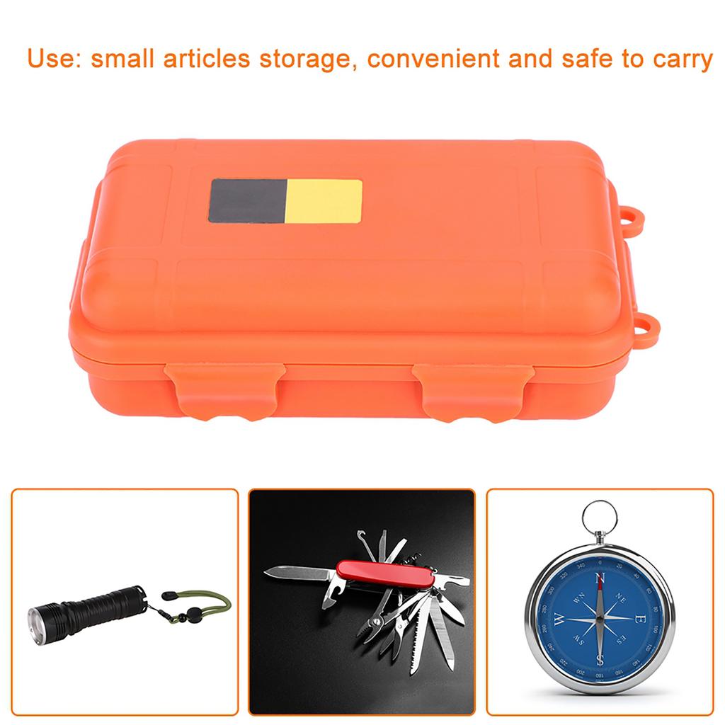 EDC Outdoor Survival Waterproof Equipment Sealed Box Dustproof Pressure Proof (Orange Big)