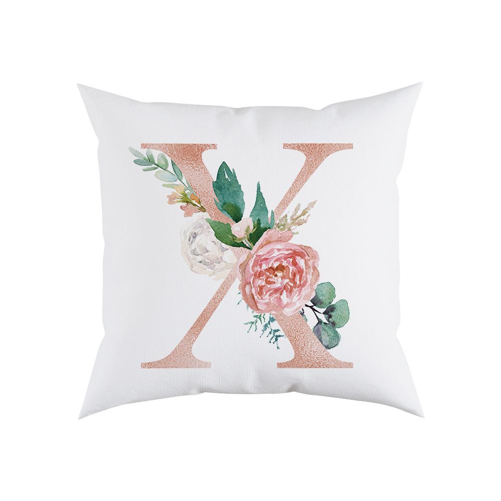 Pillow Sofa Cushion Home Office Cushion Letter Flower Pillow Bedside Backrest Car Pillow Cover