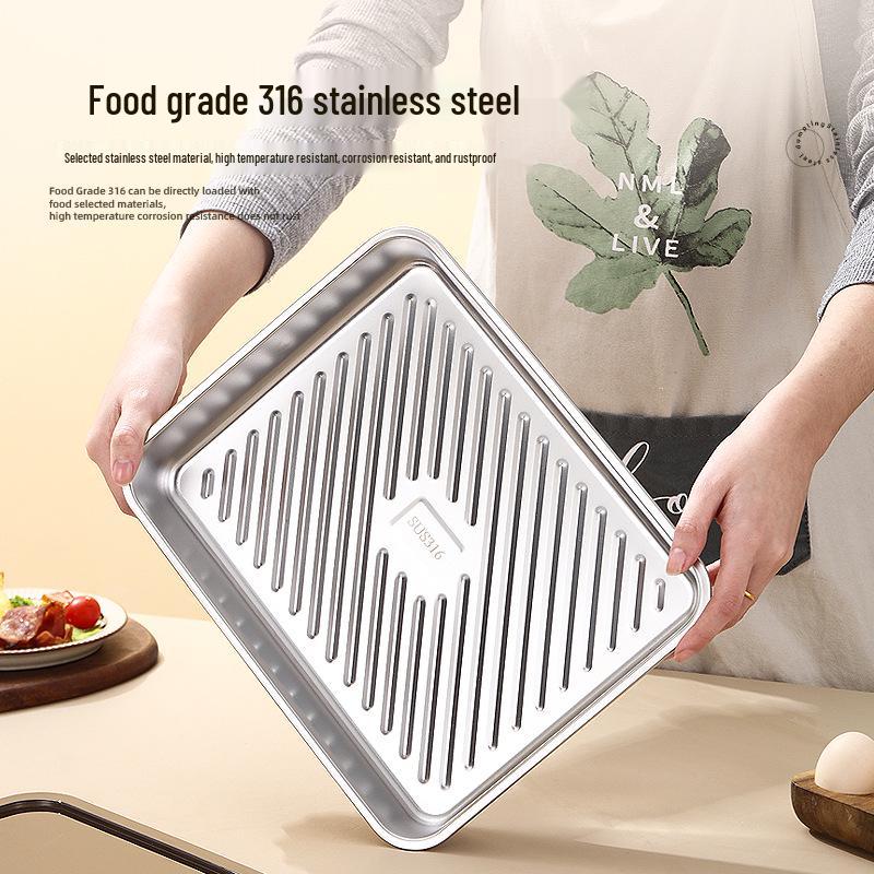 316 Stainless Steel Multi-functional Dumpling Tray with Lid for Fresh-keeping and Quick-freezing