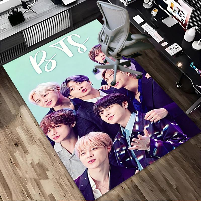 Bts Poster Living Room Non-Slip Area Rug Soft Carpet for Bedroom Game Playroom Sofa Office Home Decor Doormat Christmas Gift C9211873