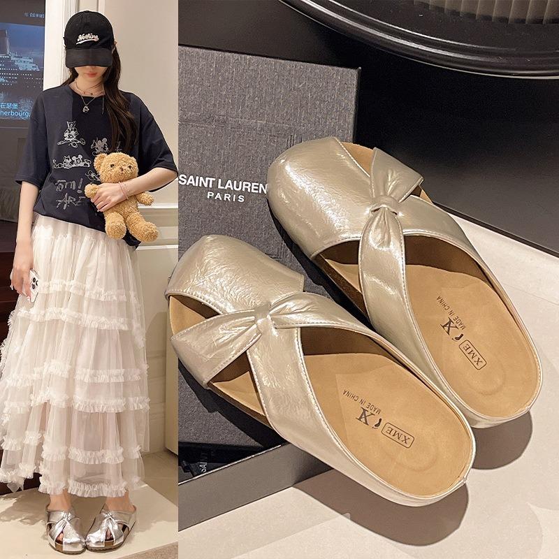Summer new flat heel hollow bag head fashion cool slippers women's casual wear comfortable lazy half slippers women