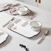 JIWUSENLIN Ceramic Divided Plate, Fast Food Tray, Student Meal Box, Compartmented Postpartum Tableware, Individual Serving Plate, Breakfast Plate