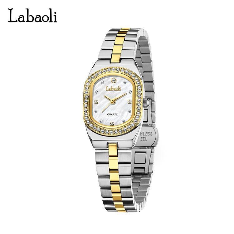 Women Elegant Steel Quartz Watches Round Dial Rhinestone Calendar Wristwatch Waterproof Classic Roman Scale Dress Watch Birthday Gift for Ladies