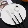 20Pcs Luxury Mirror Flatware Set Kitchen Stainless Steel Tableware Set Hotel Dinnerware Set Black Silver Cutlery Set Gift
