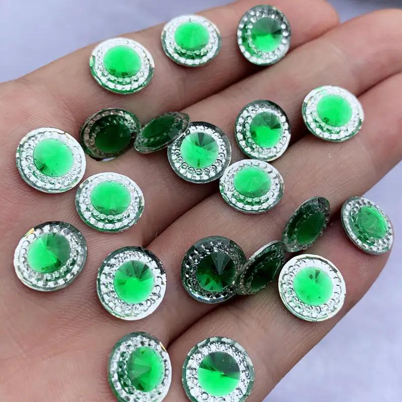 

80 шт. 12 мм Кристалл Стразы двухцветные Стразы сделай сам Круглые Плоская спинка Смола Рукоделие для Свадебного украшения -A67