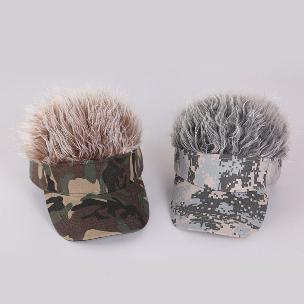 Fashion Hip-Hop Wig Hat Casual Cotton Prank Baseball Hat for Men Outdoor Sport Fake Hair Casual Cap Apparel Accessories