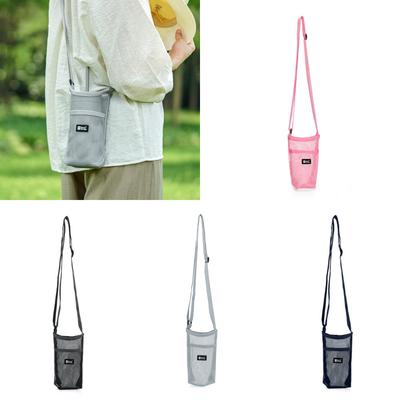 Wasserflaschen-Überzug, Tasche mit verstellbaren Riemen, Netz-Wasserbeutelhalter, Schultergurt, schwarze Flaschenträger-Isoliertasche