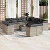 VidaXL Garden Lounge Set with Cushions 14 Pcs Grey Braided Resin 3218560