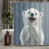 1pc Cartoon Cute Polar Bear Pattern Snowflake Winter Decorative Printed Shower Curtain, Decorative Printed Shower Curtain,