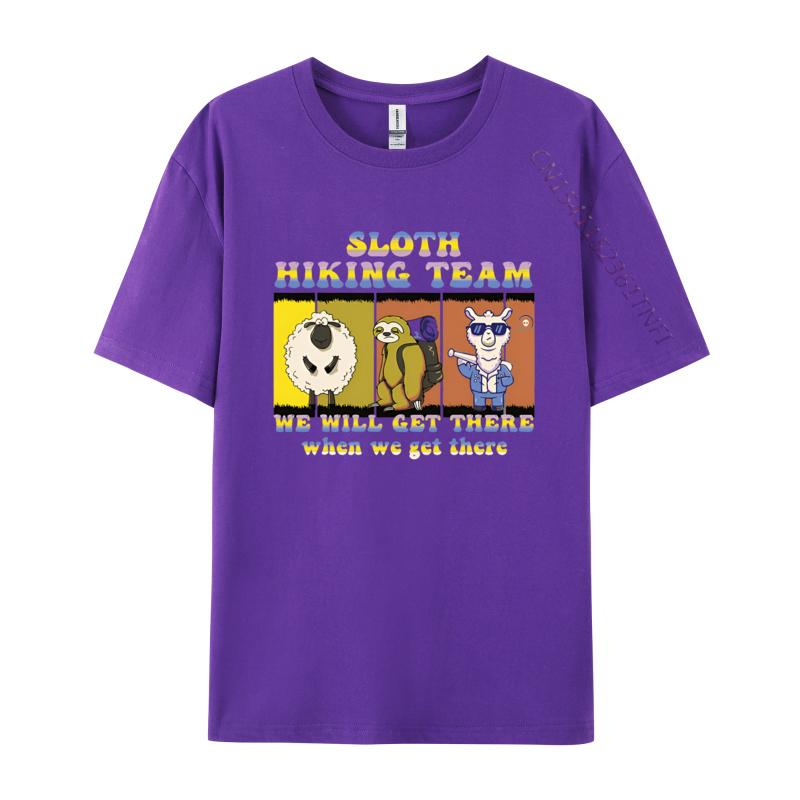 Sloth Llama Hiking Team We Will Get There Tshirt Men Stylish T Shirts TShirt Alternative Men Clothes Normal