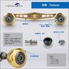 HEIGHTEN 120mm Baitcasting Reel Handle for Shimano, Daiwa, and Abu Garcia Spider Series Baitcasting Reels (120mm, Gold) (HT03204)
