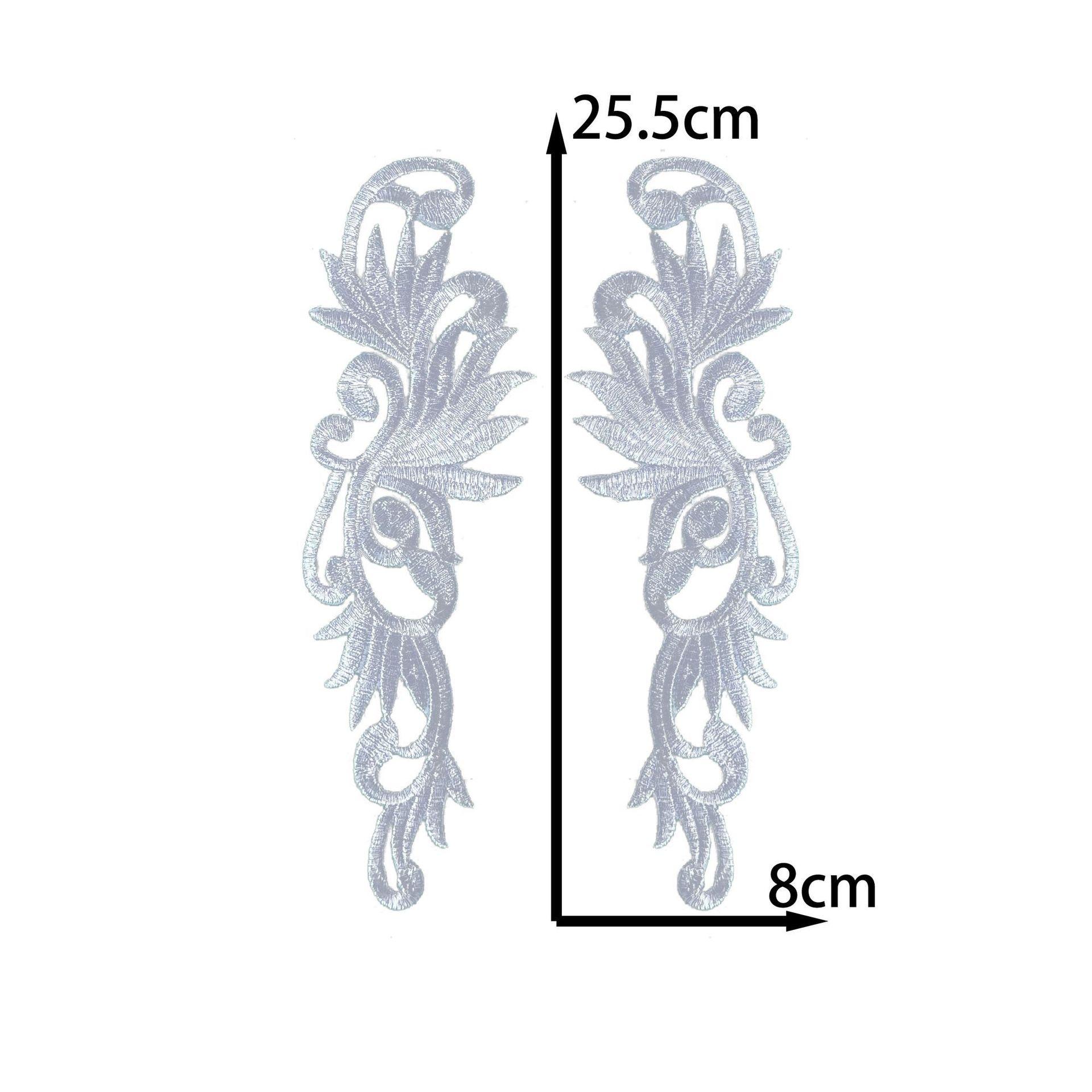 

A Pair Of Honeysuckle Pattern Embroidery Ancient Clothing, Ethnic Stage Drama Cloth Sticker Clothing Patch Diy Handmade Clothing Accessories