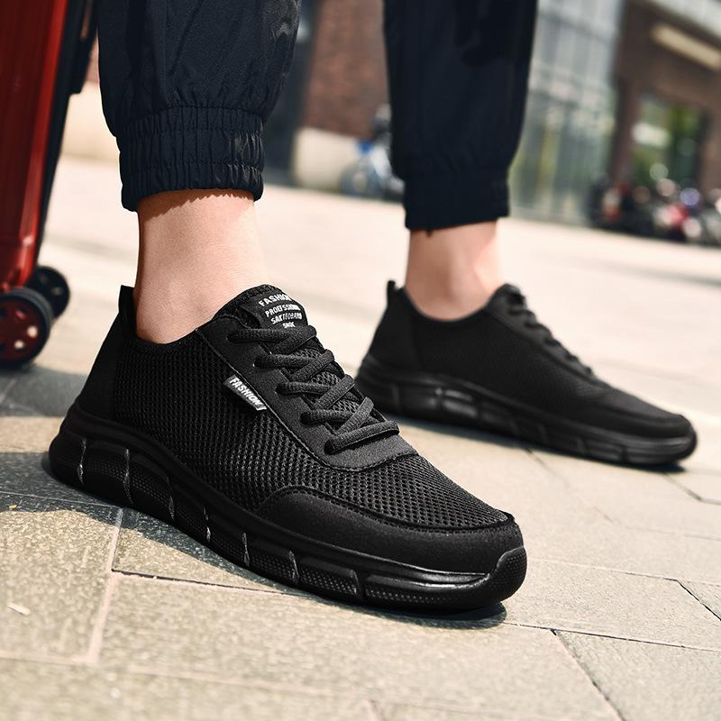 

2025 summer new men s outdoor mesh casual shoes trend breathable lightweight solid color flat baseplate shoes 0217 39