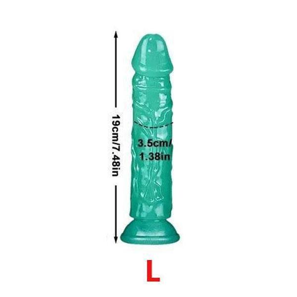 Ny Självlysande Simulerad Phallus Realistisk Kvinnlig Penis med Sugkoppar Överdimensionerad Par Erotiska Sex Vuxenleksaker Manliga Leksaker