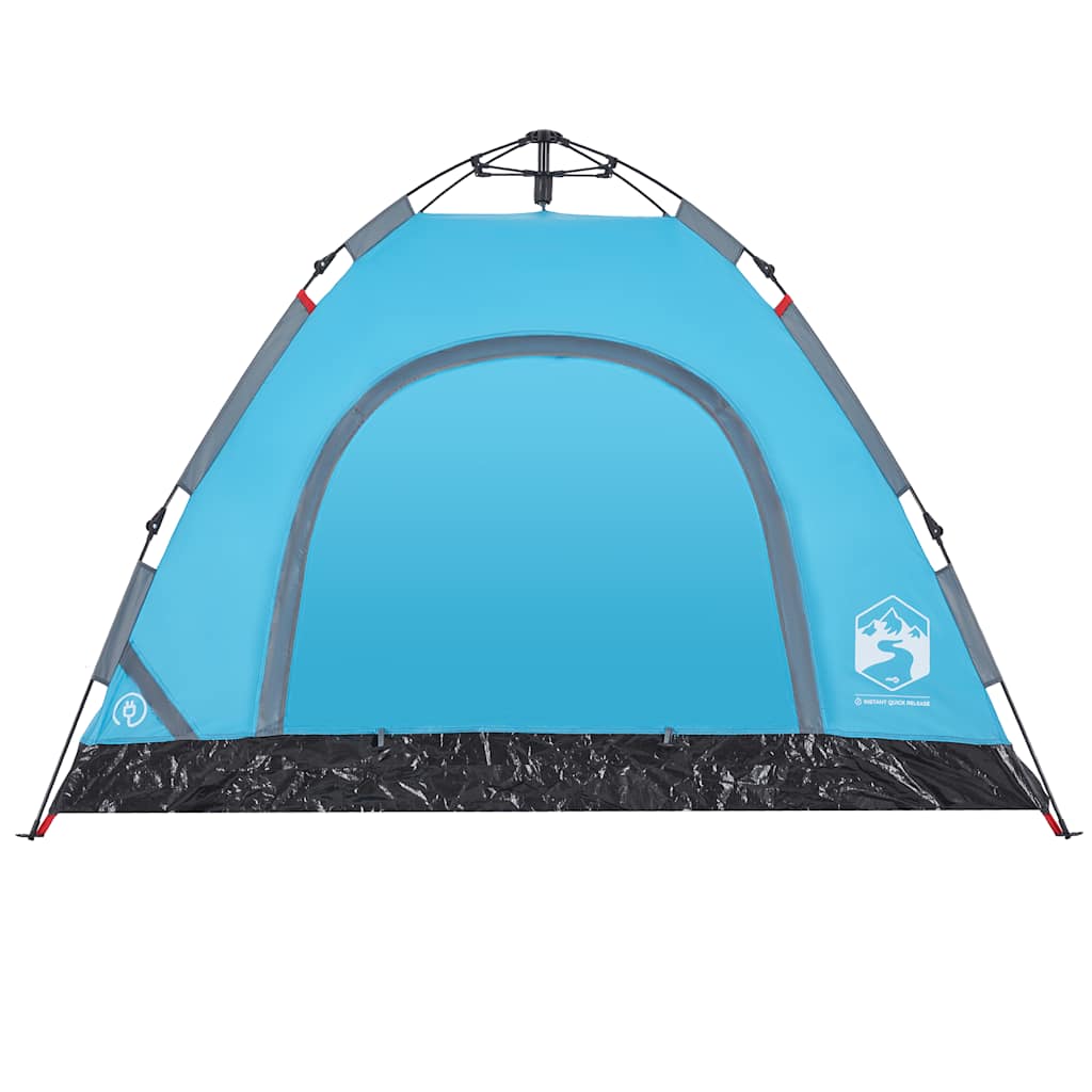 Vidaxl Tenda da Campeggio, 3-Posti, Blu, Montaggio Rapido