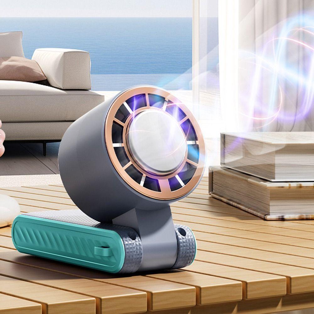 120 Speed Adjustable Handheld Cooling Fan LED Display Small Electric Fan Mini Folding Fan  Travel