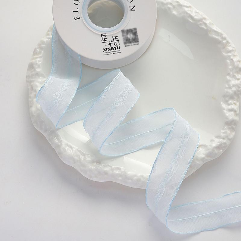 2/5yards Blue Theme Ribbon for Gift Packing Clothing Sewing Supplies DIY Hair Bows Decor Craft Accessories Ribbons for Crafts