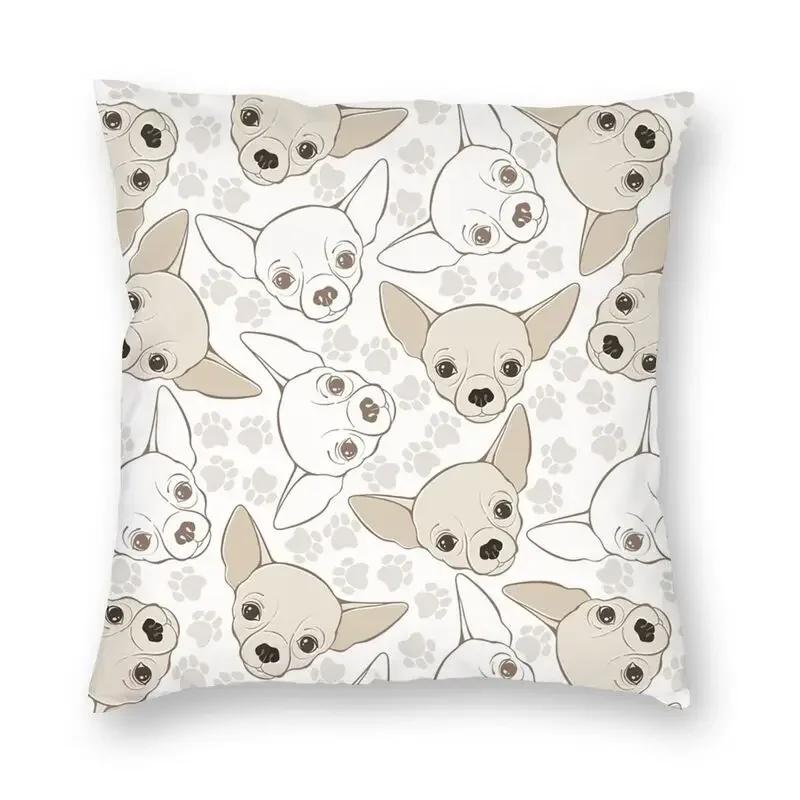 Personalized Chilly Chihuahua Square Pillow Case Home Decorative Pet Dog Cushions Throw Pillow for Car Double-sided Printing