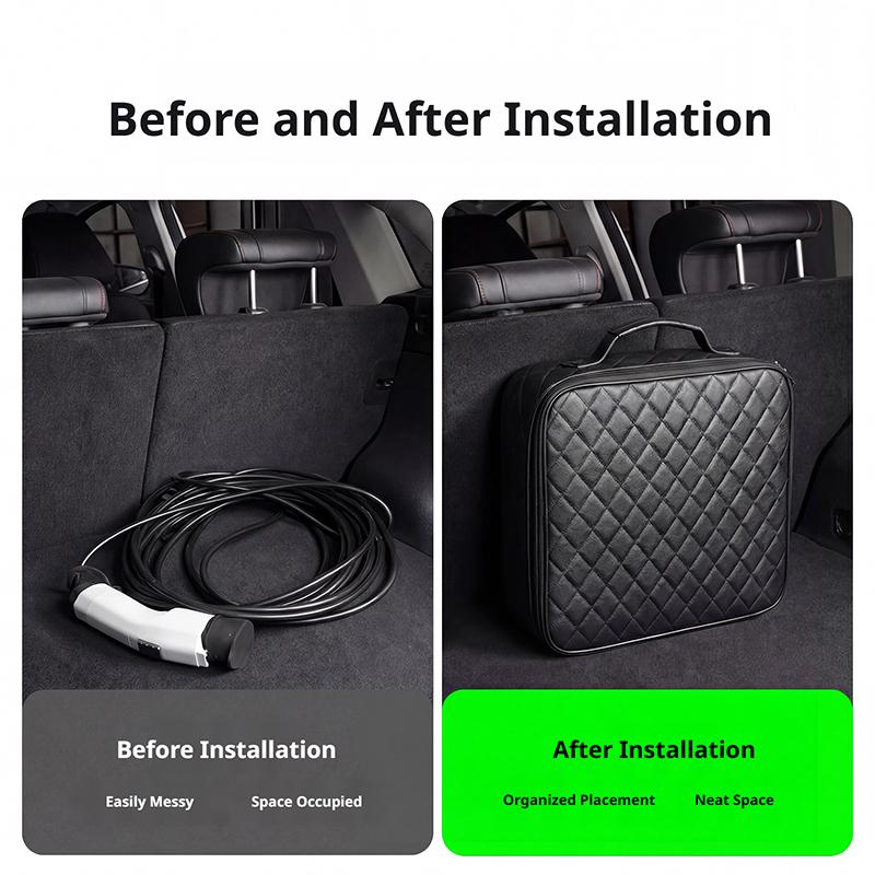 SEAMETAL Bolsa de Almacenamiento para Coche Estuche Organizador de Cuero Caja de Almacenamiento Recargable para Pistola Accesorios de Coche