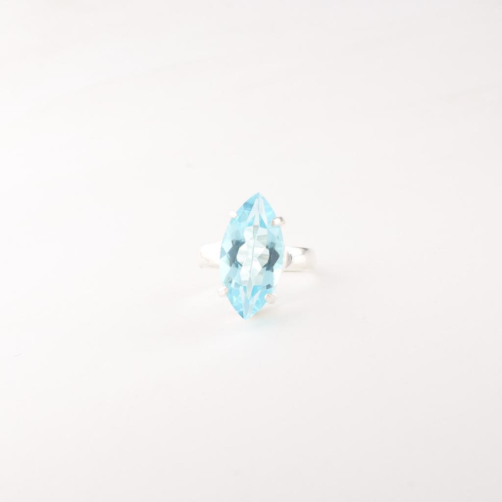 Sky Blue Topaz Gemstone 925 Sterling Silver Jewelry December Birthstone Ring RR-65-2