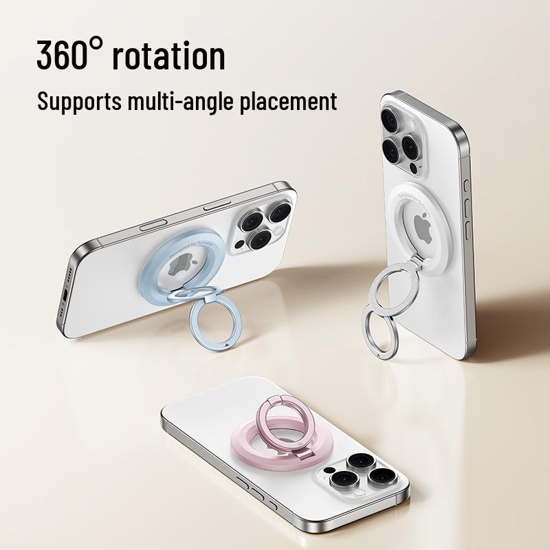 Magnetic 360° Rotating Dual-Sided Phone Holder with Folding Ring Support