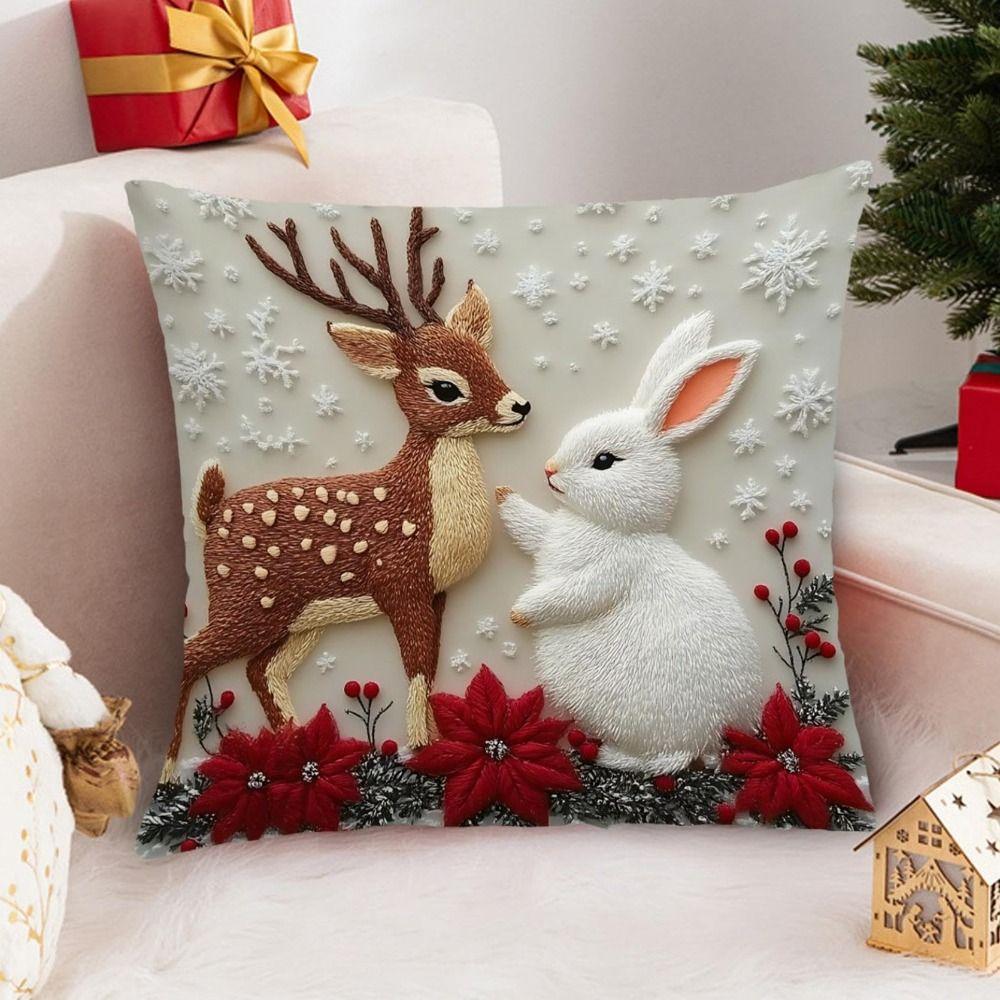 45x45cm Throw Cushion Cover Linen Pillow Case New Christmas Pillow Cover  Living Room