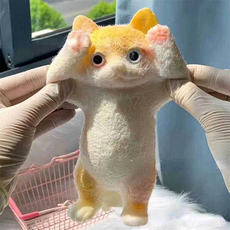 Cat Squishy Squeeze Toys Kawaii Handmade Cat Animal Fufu Sensory Toys Party Favors Gifts for Adults Kids