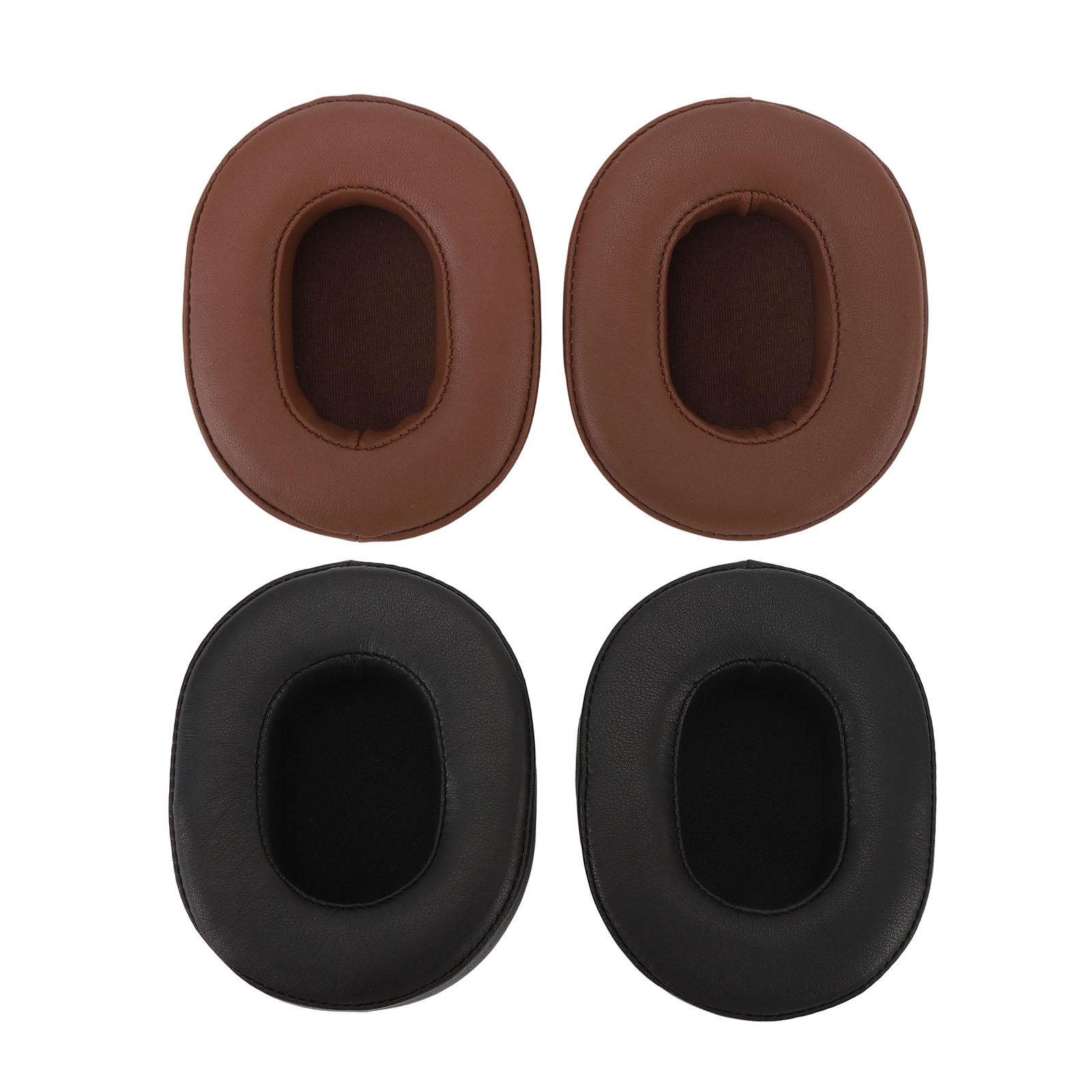 

Headphone Ear Cushion Sheepskin Leather Foam Noise Isolation Replacement Earpad for ATH MSR7 M50xM50 Brown