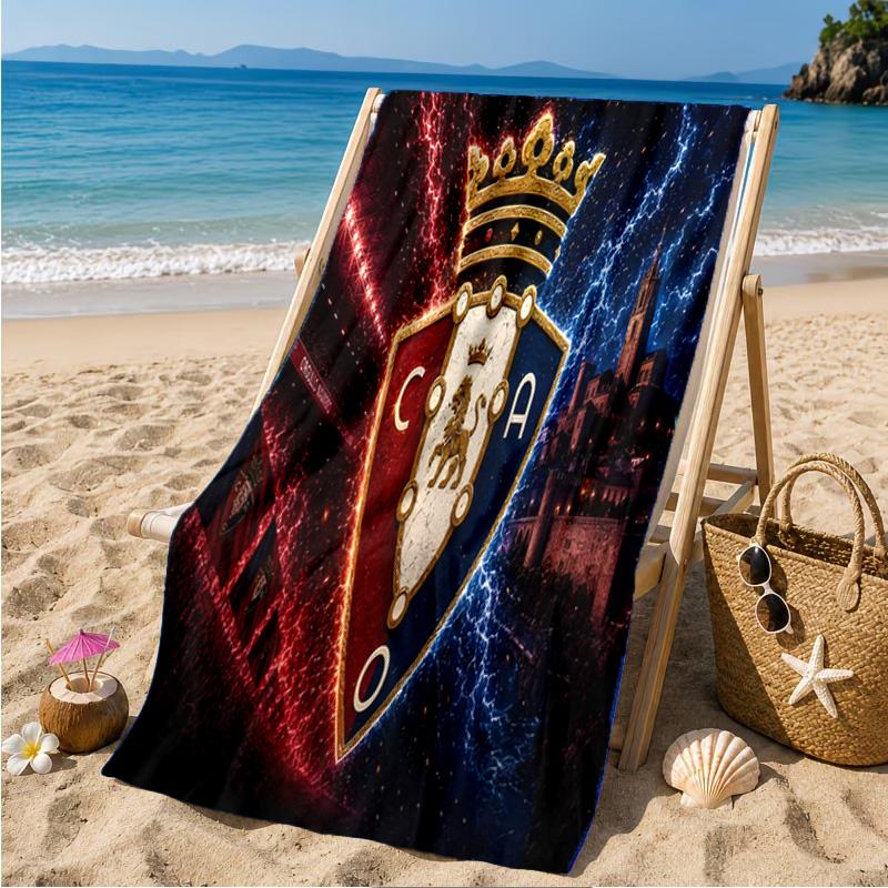 FC Osasuna Golden Lion Beach Towel Microfiber Beach Towel, Lightweight and Quick-Dry, for Summer Travel, Swimming Pool Fan Birthday Gift