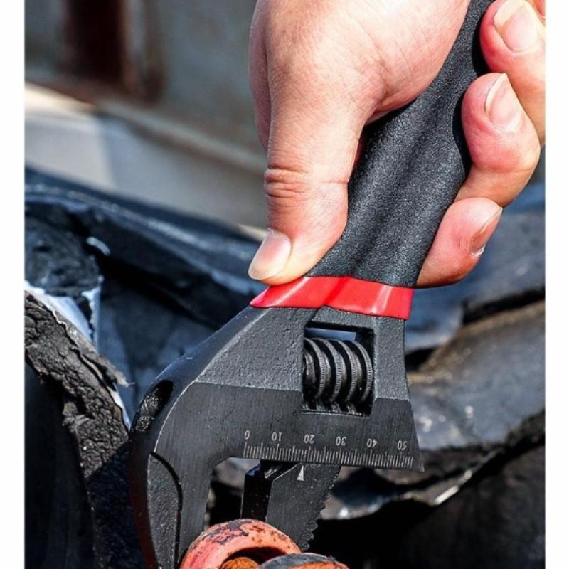 1 Pcs 6/8” Short Handle Adjustable Wrench Oversized Open Bathroom Wrench Mini Small Board Large-diameter Adjustable Short Handle