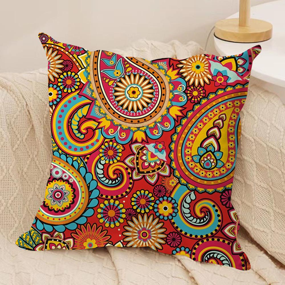 Painted Design PPaisleyS ART Cushion Cover Short Plush Doublesided Print Square Throw Pillow Covers Sofa Home Cushion Decor