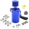 Car Baffled Oil Catch Can Reservoir Tank with Mini Filter Breather Baffled Aluminum Fittings Oil Dipstick Hole Breathable Kettle