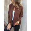Autumn Winter New Women's Casual Wool Lapel Tether Fake Pocket Blazer