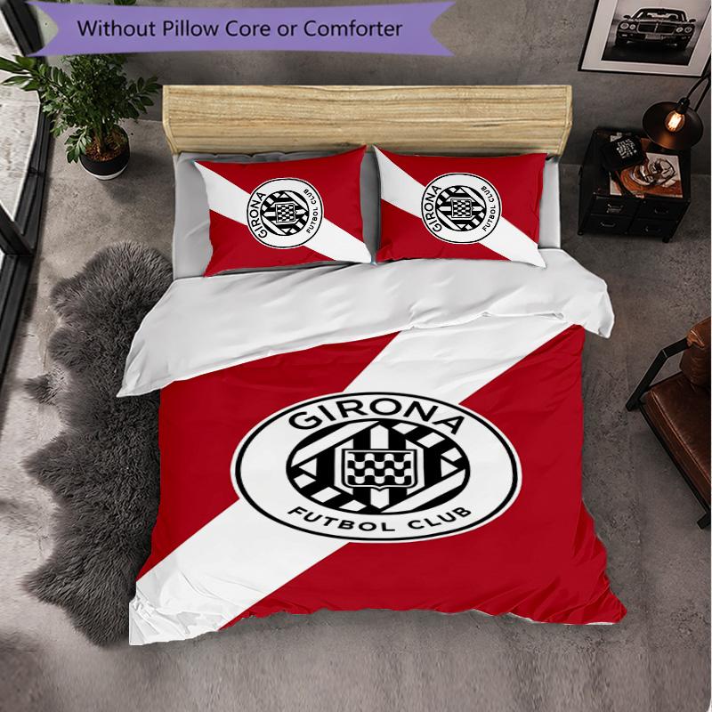 Girona FC Themed Bedding 3Pcs Duvet Cover Set Decorative Bed Linen For Teen Room Home Decoration