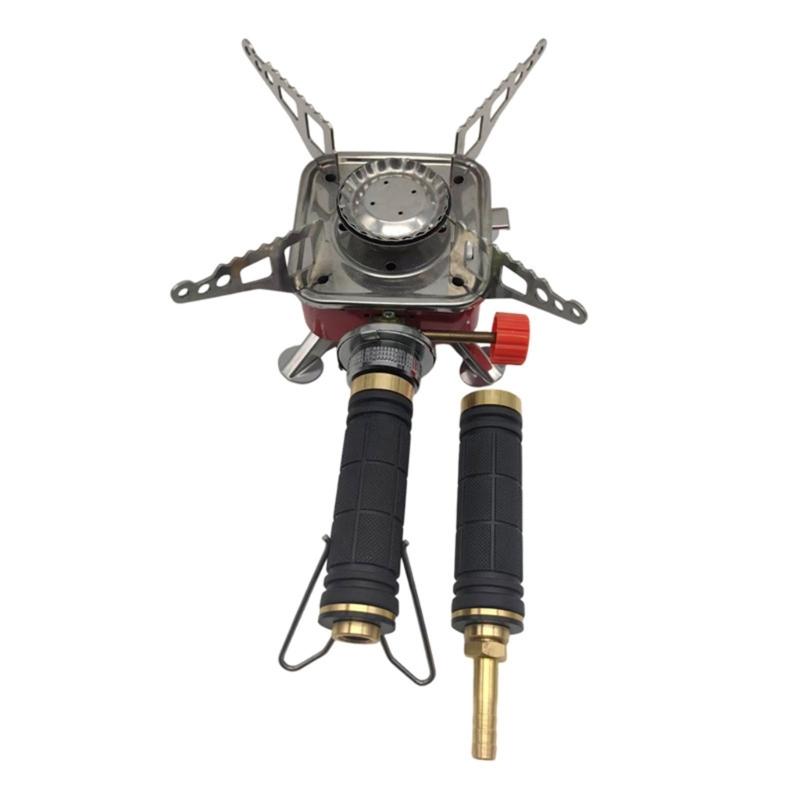 Quick Connecting Gas Lamp Adapter Copper Rubber Texture Outdoor Gas Lights Connectors for Night Camping Extended Handle