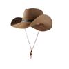 Straw Men's & Women's Adjustable Wide-Brim UV-Protective Cowboy Hat for Outdoor Hiking Summer