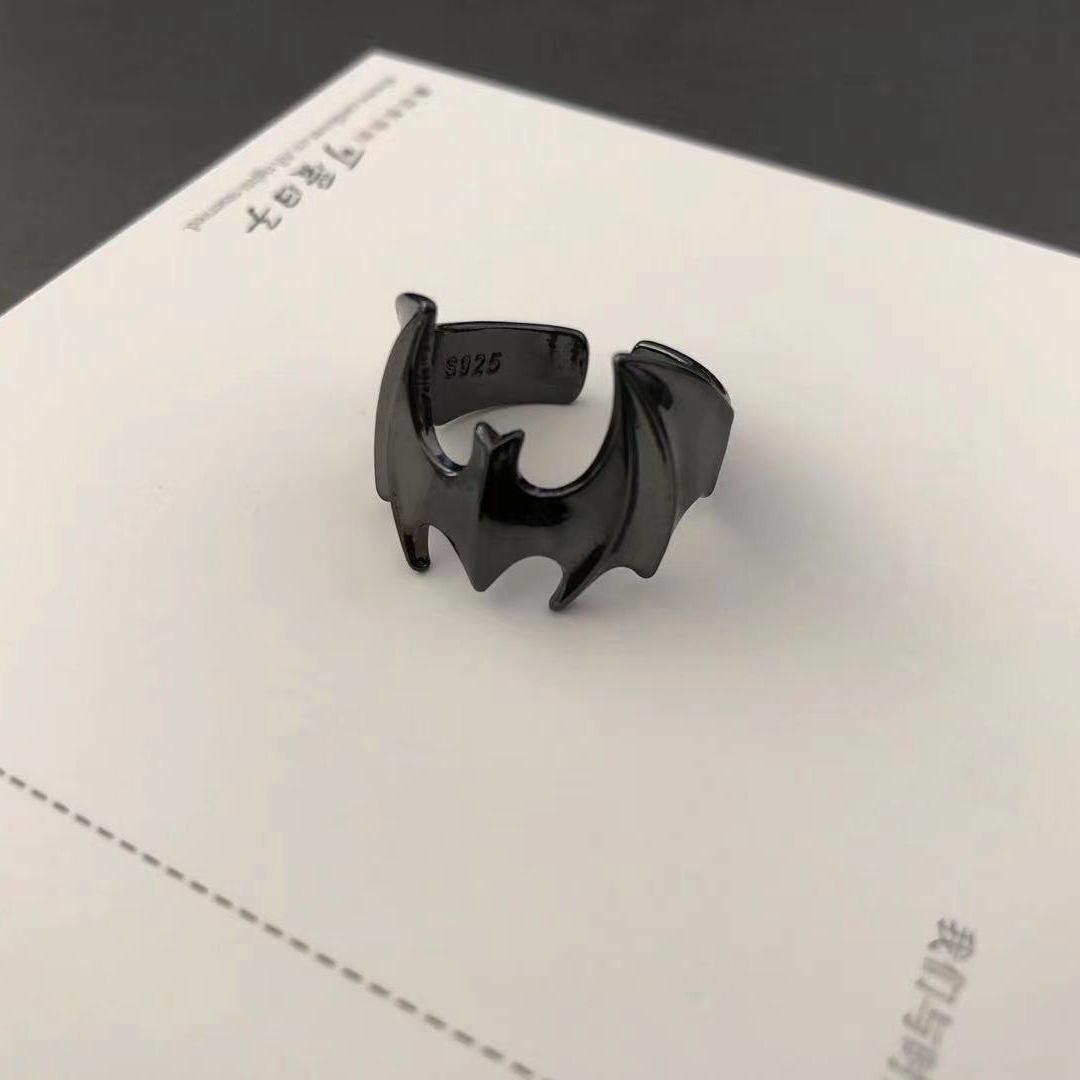 

Винтажное мужское кольцо с летучей мышью из стерлингового серебра 925 пробы, регулируемое Adjustable