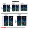 2pcs,2D Plane Printing Popular Curtain Panels Christmas Tree Village Night Polyester (without Rod) Versatile All Perfect for