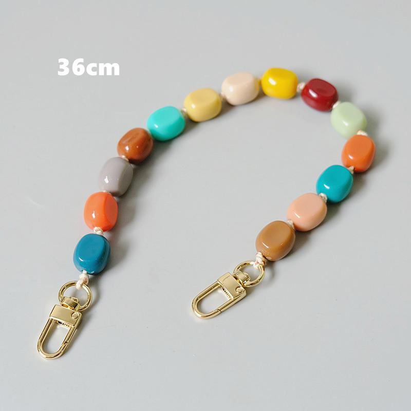 

Новая женская сумка, аксессуар, красочная акриловая смола, бусина, браслет ручной работы, милый чехол для телефона, ремешок, женская сумка, ручка-цепочка 36CM